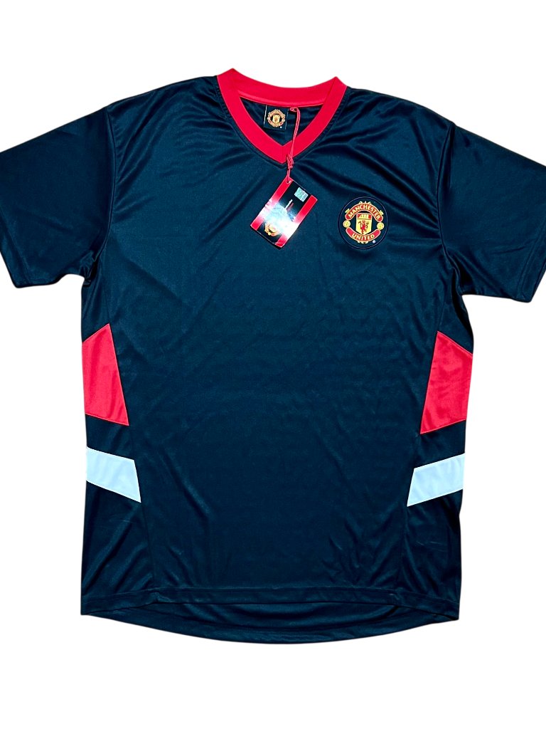 Manchester United Black  Red SoccerFutbol Jersey Mens Large Brand New